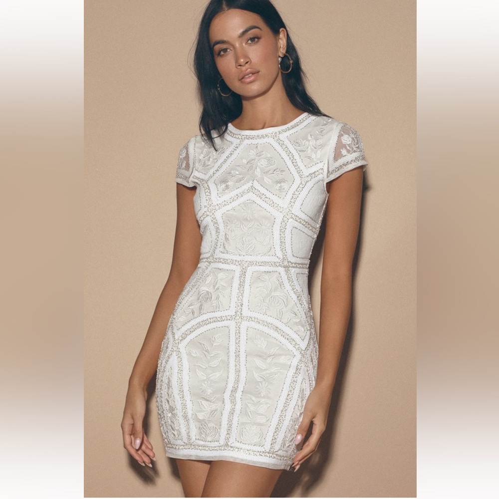 Lulus White Sequin Dress